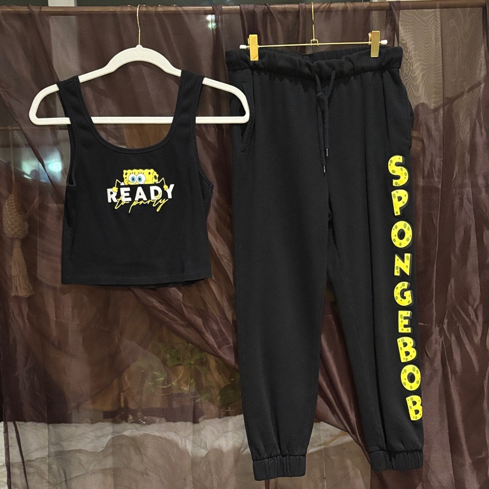 SpongeBob Black Jogger Set for Women